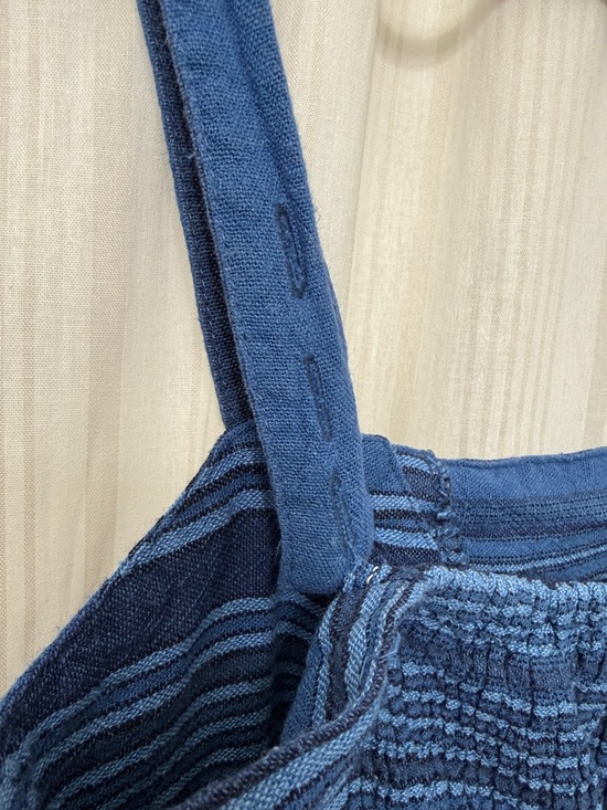 Indigo Rein Blue Stiped Smocked Adjustable Jumpsuit - Picture 7 of 8